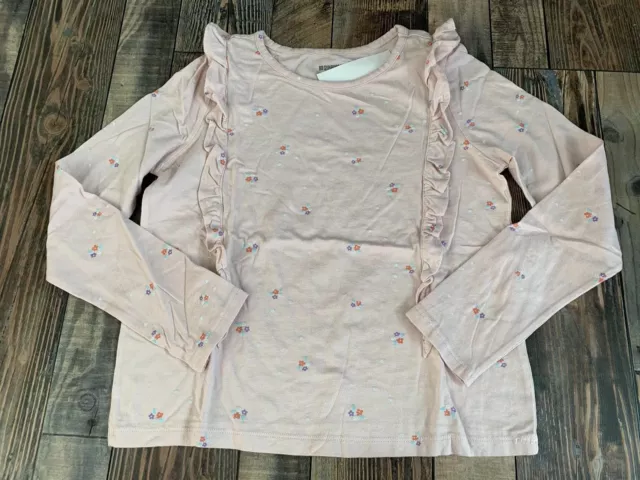 GYMBOREE Nwt Girls Light Pink Flower Floral Ruffle Shirt Size M 7 8