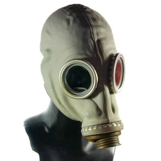 Soviet Era military Gas mask GP-5 + anti-fog Grey rubber New, Nos Size Large 2