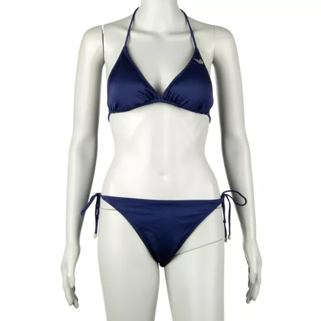 Emporio Armani Bañador Triángulo Braga Bikini Sujetador con Logo Marino XL 11426