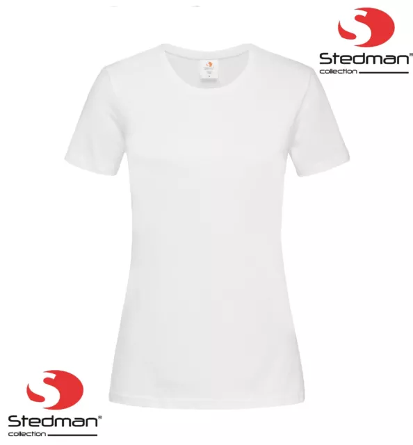 Donne Tinta Unita Bianco Cotton T-Shirt/T-Shirt