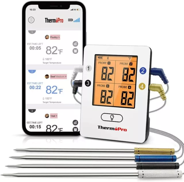 CHOGOD PRO BLUETOOTH Meat Thermometer, Wireless BBQ Thermometer (No  Attachments) $14.99 - PicClick