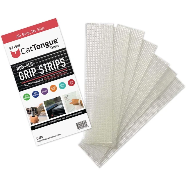 CatTongue Grips Gription 2 In. W. x 8 In. L. Clear Non-Abrasive Anti-Slip Strips