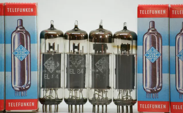 el84 tube telefunken germany quad matched tubes 6bq5 power amplifier eico n709 2