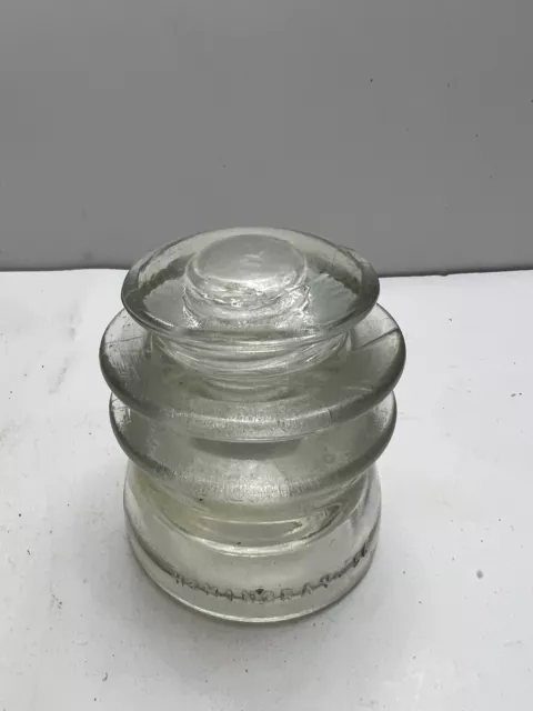 Vintage Glass Electric Insulator Hemingray #56 Clear Made In USA.
