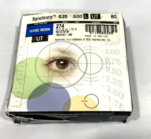 Lentes para ojos síncronas resina dura 274 6,25