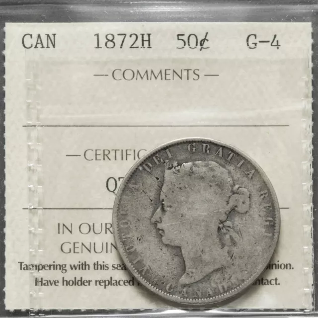 1872-H Canada 50c ICCS G-4