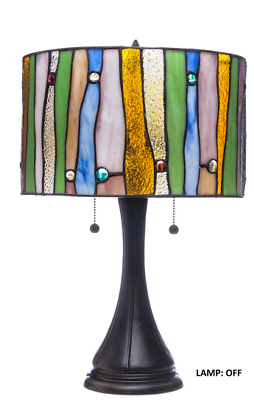 Tiffany Style Stained Glass Contemporary Multicolor Table Lamp Handcrafted New