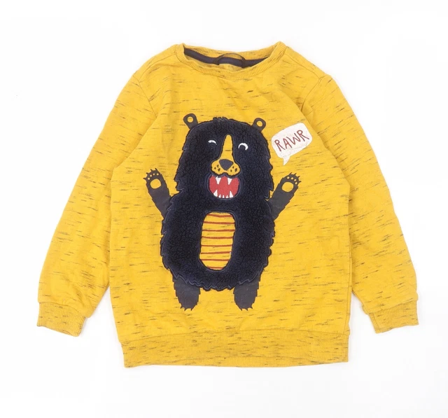 Felpa pullover George Boys cotone giallo taglia 4-5 anni pullover - orso