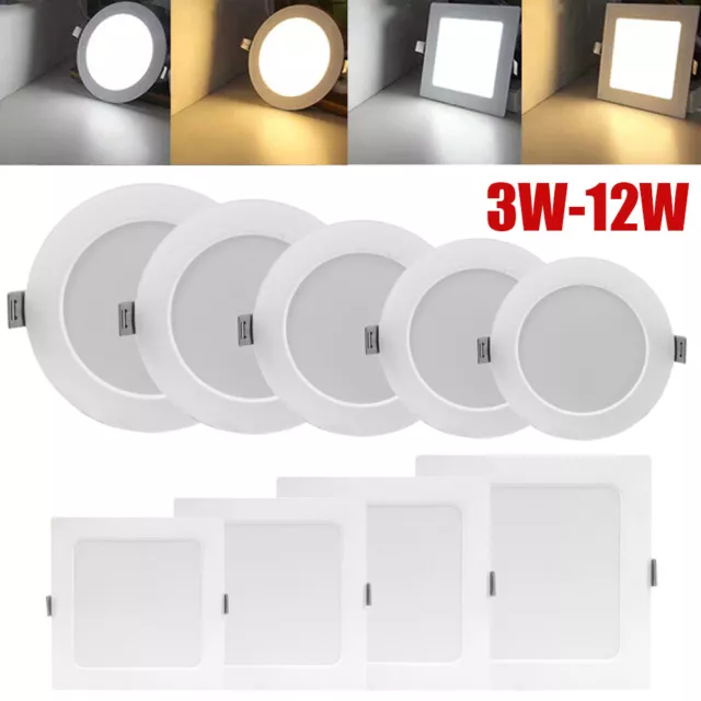 10x LED Panel Einbaustrahler Ultra Flach Deckenleuchte Einbau Spot Rund Eckig