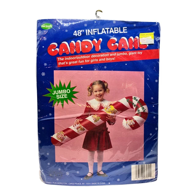 Fun World 48” Inflatable Candy Cane Christmas Indoor/Outdoor Decor Vintage NEW