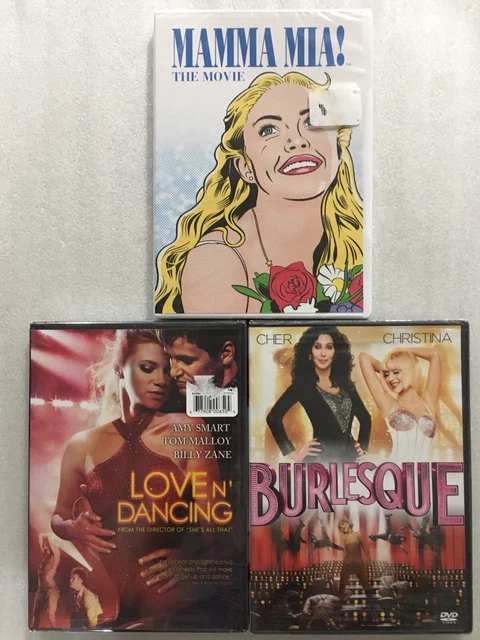 Burlesque / Mamma Mia / Love n Dancing / 3-DVD Lot NEW SEALED