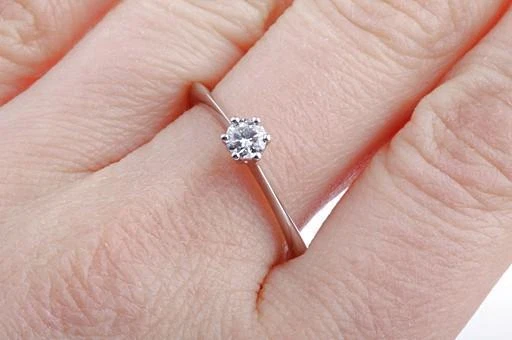 Verlobungs Ring Brillanten Diamant Solitär 0,2ct 750 18K Weiß Gold 54 Neu! .