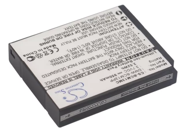 Battery for Panasonic Lumix DMC-TZ40 Lumix DMC-FT5 DMW-BCM13 Lumix DMC-TS5 DMW-B