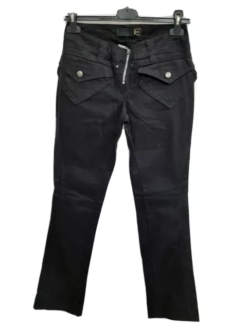 Roberto Just Cavalli jeans zampa bootcut donna woman tg 40 26 nero black pants