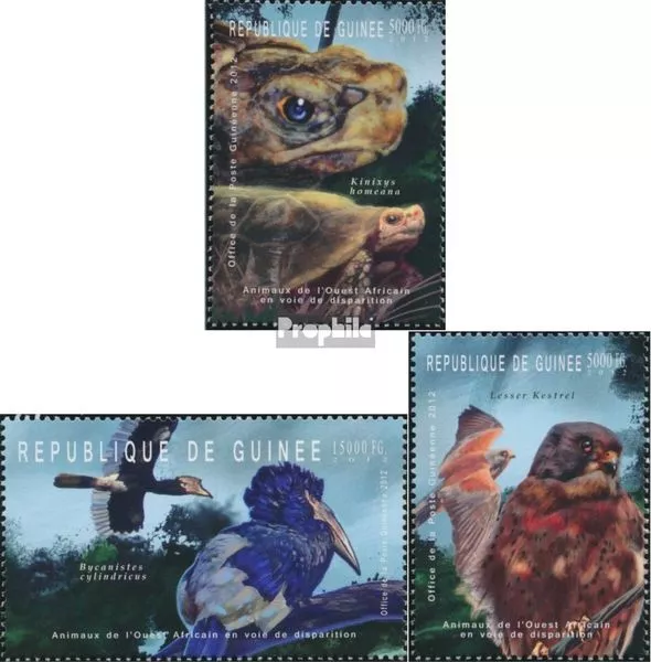 Briefmarken Guinea 2012 Mi 9182-9184 postfrisch Vögel