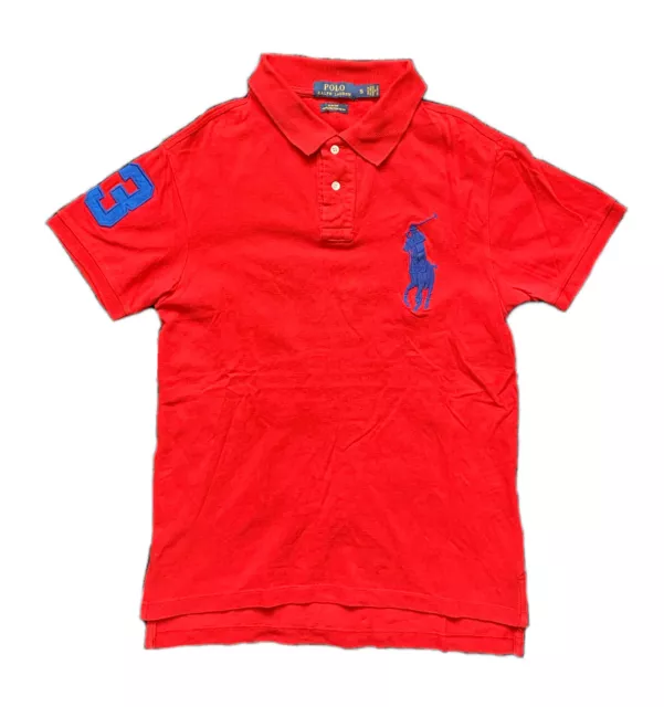 Polo By Ralph Lauren / Slim Fit 3 Mesh Polo Shirt Collector Big Pony / Rouge S 3