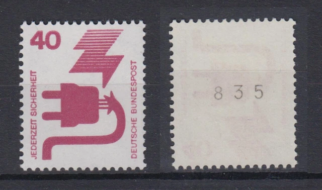Bund 699 A RM ungerade schwarze Nr. aus 1000er Rolle Unfallverhütung 40 Pf **