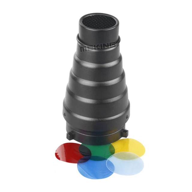 Kit de filtro de color cuadrícula de metal cónico Snoot Honeycomb para Bowens Mount Strob