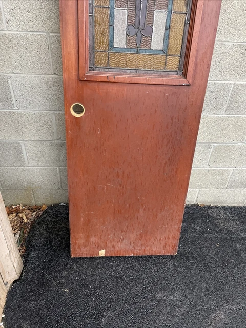 CM 775 vintage stained glass door 25.75 x 79.75 x 1 5/8 3