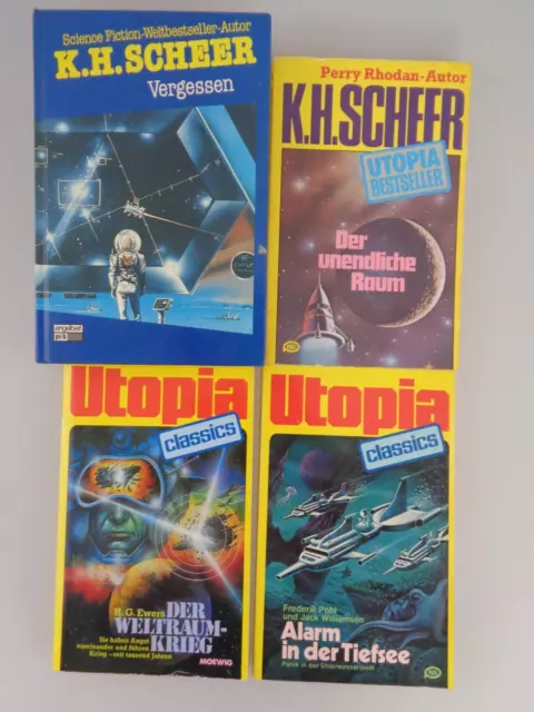 4 Utopia Science Fiction Romane - K.H. Scheer und andere (5910)