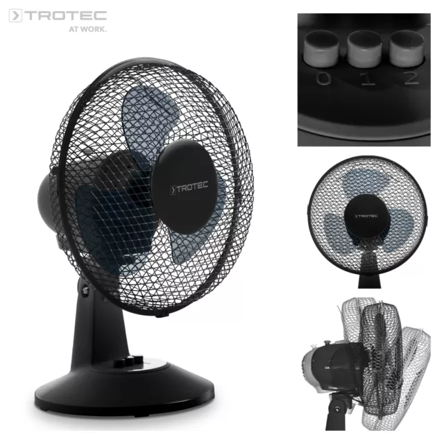 TROTEC Tischventilator TVE 11 | Ventilator Oszillation Luftkühler Lüfter | 25 W