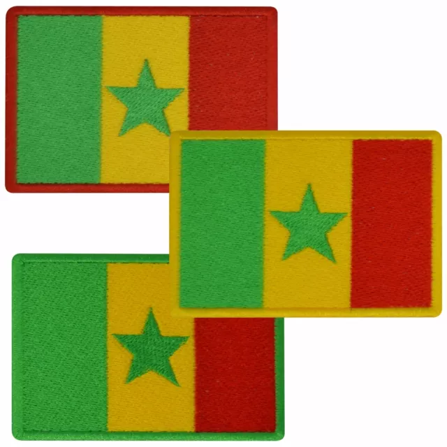 Aufnäher SENEGAL Fahne 8 x 5,5cm Bestickt Flagge Patch FanShirts4u