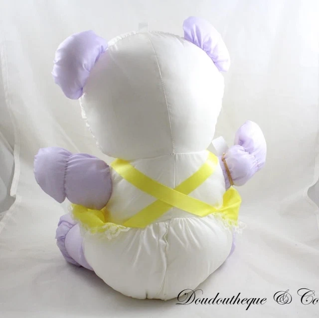 PELUCHE VINTAGE OURS BIKIN Toile de parachute robe jaune Je t'aime ...