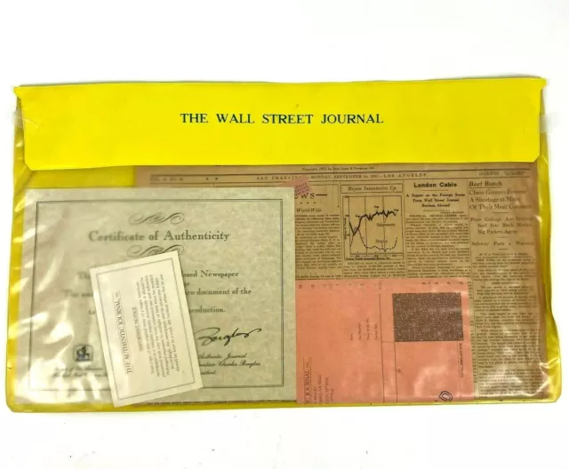 1951 Wall Street Journal Newspaper LA Calif Pacific Coast Edition Authenticated