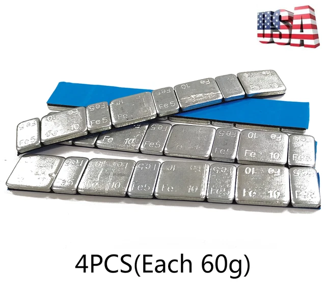 4X60g Adhesive Stick On Wheel Tyre Tire Balance Weights Cars Motorcycle Boat USA