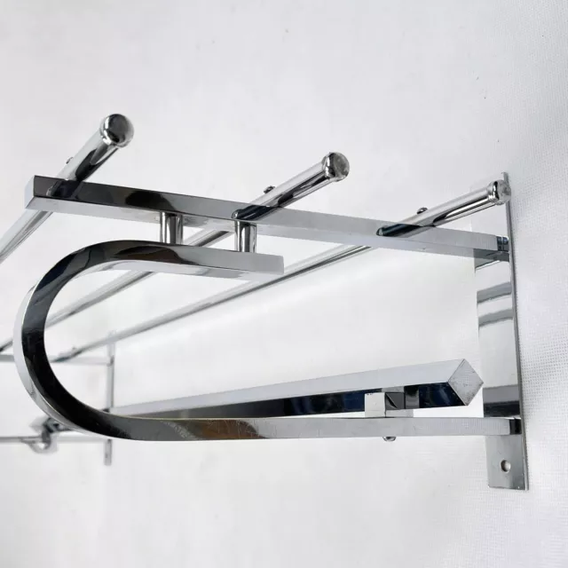 Art Deco Wardrobe Chrome Wall Coat Rack 1930er Years Silver Approx. 90 CM