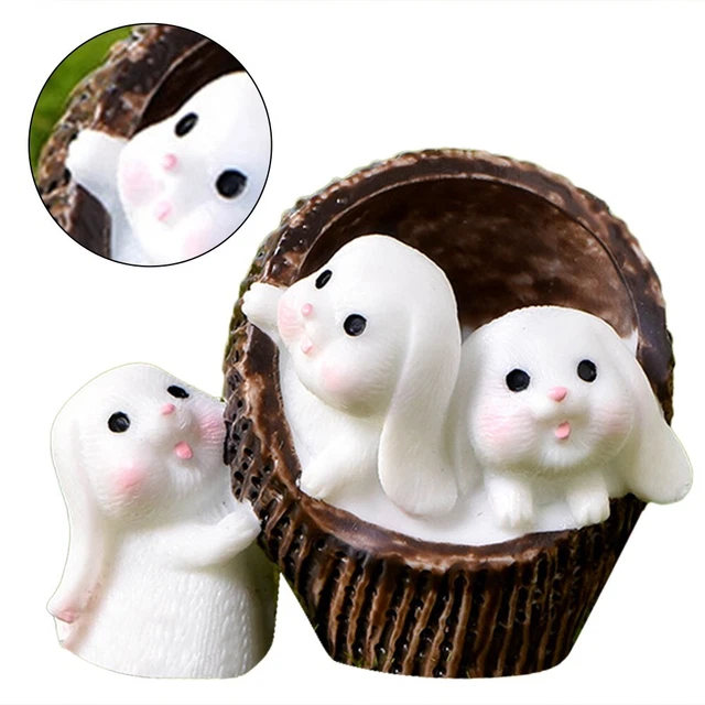 Figurine de lapin de pâques en résine, Mini gâteau artisanal, accessoires de décoration pour la Figurine de lapin de pâques en résine, Mini gâteau artisanal, accessoires de décoration pour la