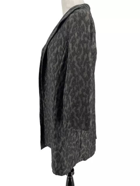 Eileen Fisher Women's Patina Jacquard Open Front Coat in Charcoal Size Small 2