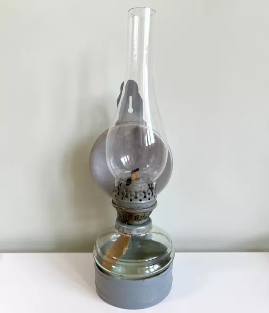 Vintage sowjetische Kerosin Tisch Wandhängelampe mit Reflektor Gasflöte Laterne