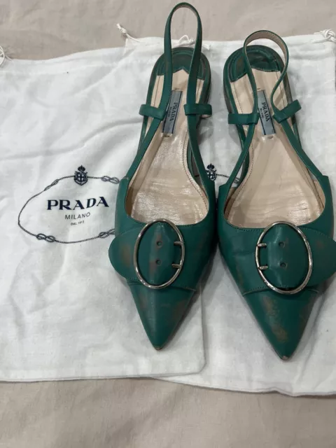 Prada Vintage Flat Sling backs 39.5