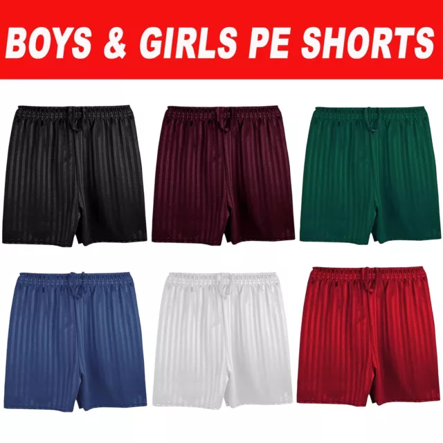 Kids PE Shorts Boys Girls Unisex School Elasticated Waist Sports Short 3-13 Year