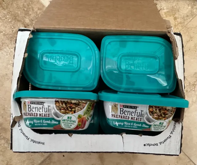 Purina Beneful Prepared Meals Wet Dog Food Lamb & Rice Stew, 10 oz Tubs (8 Pack)