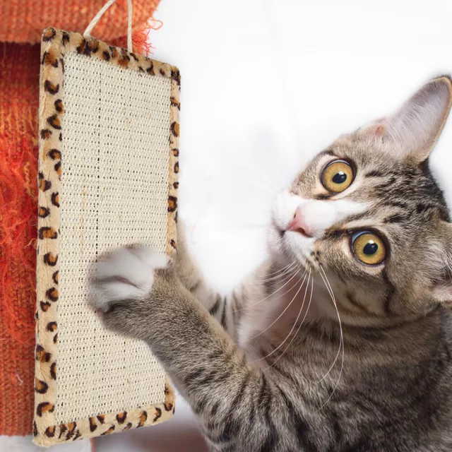 Pet Fish Sisal Cat Furniture Protector Scratch Mat Toys (Leopard Print) FR 2