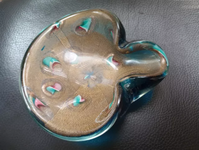 Vintage 1960's Modern Italian Murano  Cenedese Glass Space Age Bowl