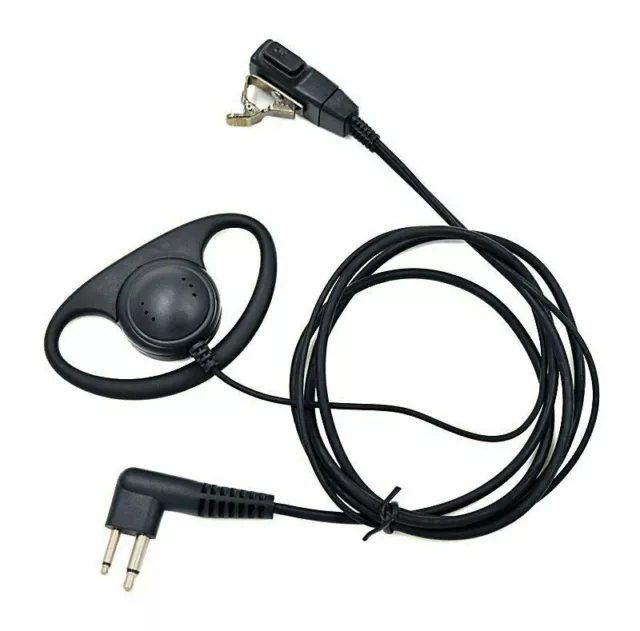 D Earphone Earpiece Headset Mic for Motorola Radio Security 2 Pin Walkie Talkie