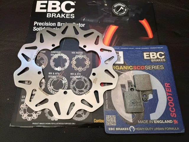 EBC Brakes SFA186 Front Brake Pads For Vespa PX125 Disc (1998-2015) & LML Star 125 – Organic, UK Made