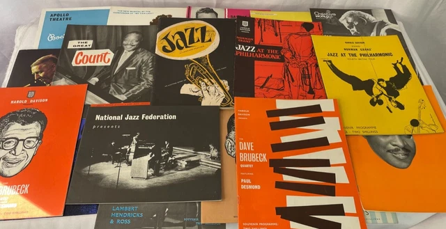 Job lot bundle of 20 vintage mostly Jazz music programmes eg Count Basie