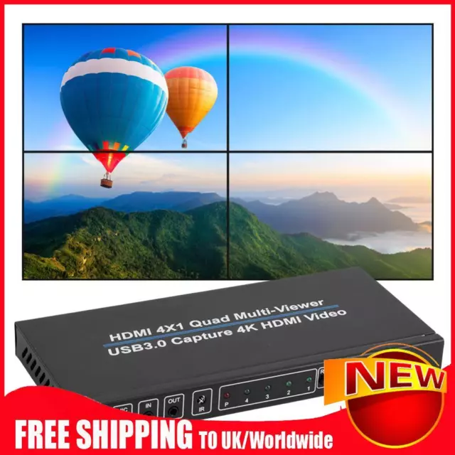 4K 4X1 HDMI Multiviewer Durable 9 Display Modes USB3.0 4 in 1 HDMI Multi-viewer
