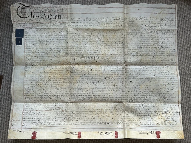 1786 indentured property deed, Red Lyon Inn, Westerham, Kent; Fleming & Duncan