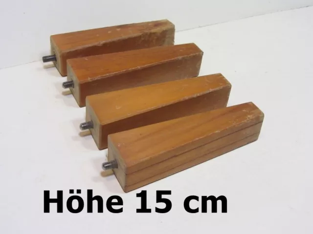 Tischfüße Couchfüße Sofafüße Holzbeine Möbelbeine Möbelfüße Holzfüße Höhe 15 cm.