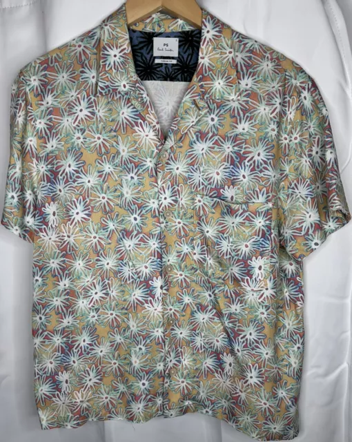 PAUL SMITH Shirt Floral Short Sleeve Button Up PS Mens Small