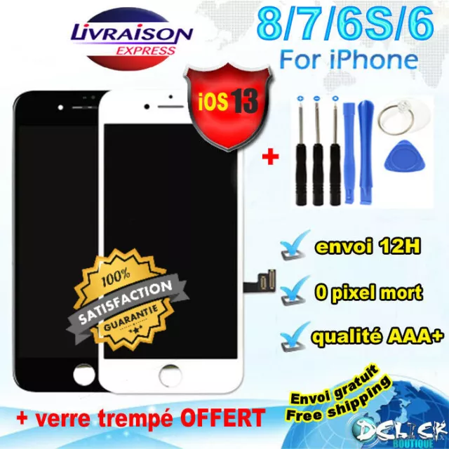 ECRAN LCD CHASSIS VITRE TACTILE iPHONE 7/ 8/ 6/ S  SCHERM SCREEN DISPLAY  Outils