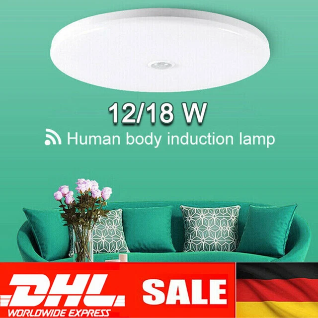 LED Sensorlampe Deckenlampe Deckenleuchte 18/20W mit Radar Bewegungsmelder Weiß