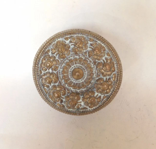 2 Antique Round Thai and Burmese Repousse Silver Boxes, 19th Century