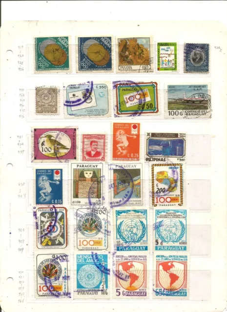 TOP NEEWS EXLU :belle collection de timbres PARAGUAY +PANAMA .6 SCANS++++