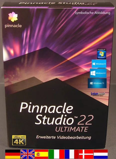 Pinnacle Studio 22 Ultimate Vollversion 4K Videosoftware + Handbuch Download NEU